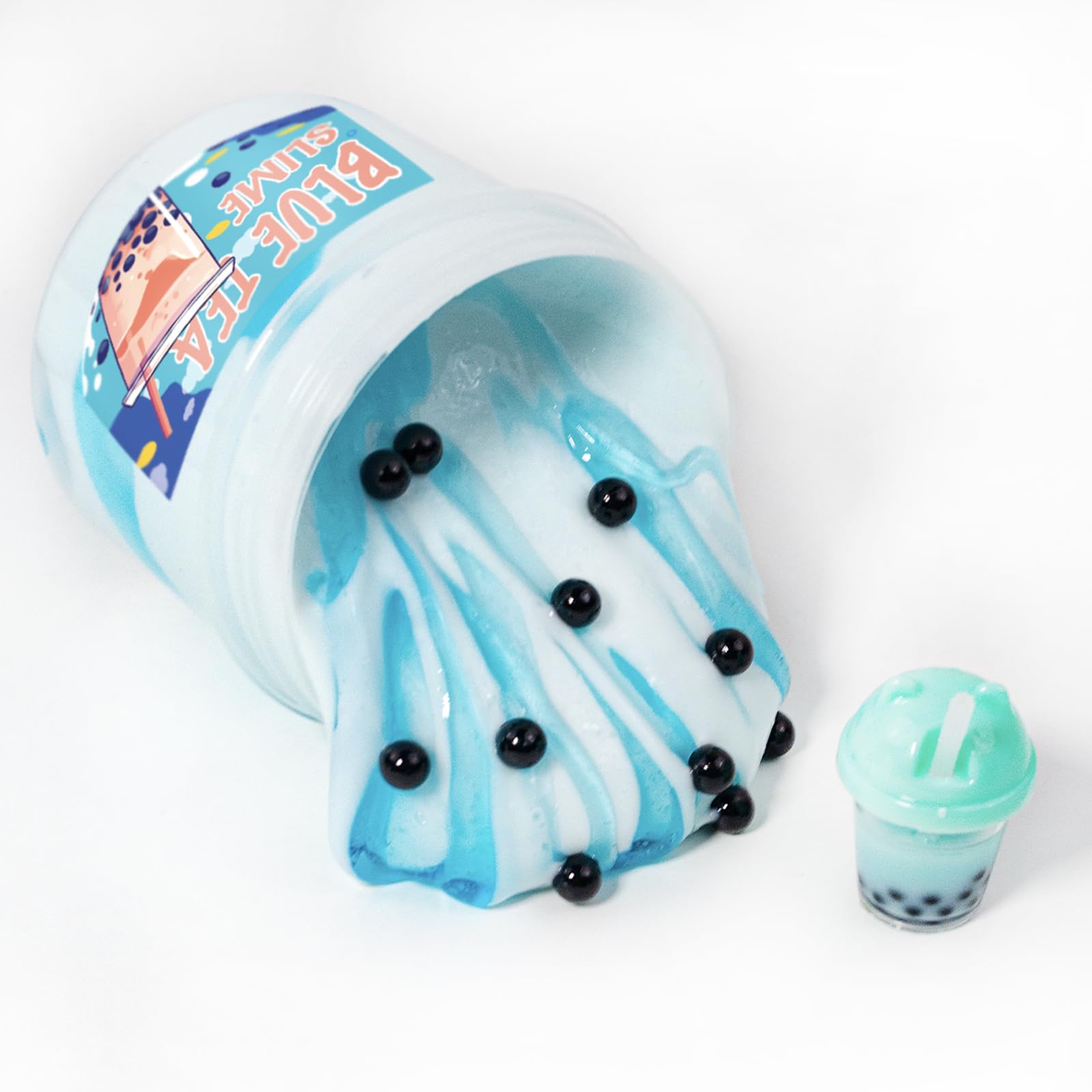 Amazon.com: Tototang BLUE BUBBLE TEA Slime - Thick & Glossy, Clear
